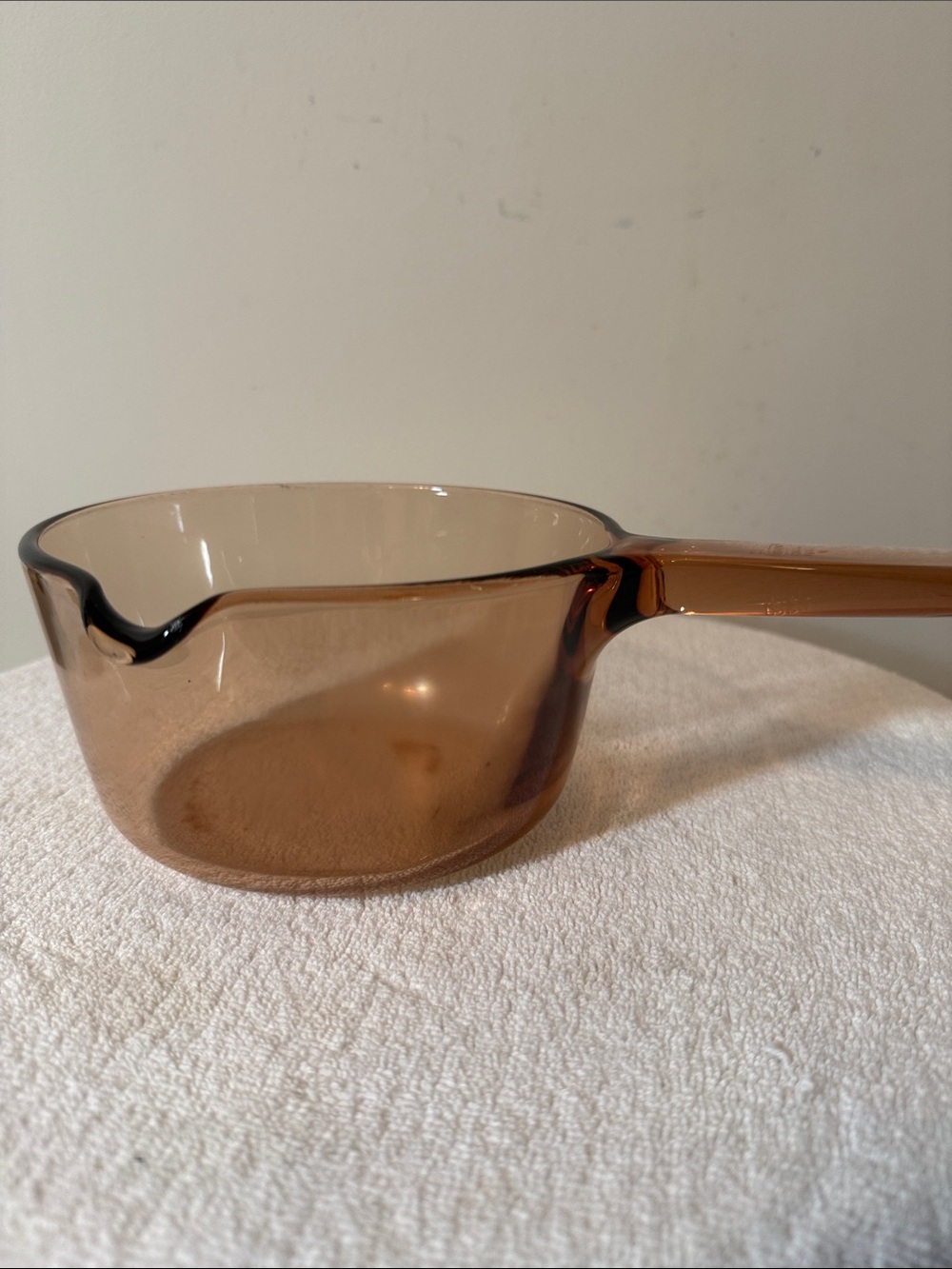 Vintage Corningware Visions Amber Glass Saucepan with pour spout